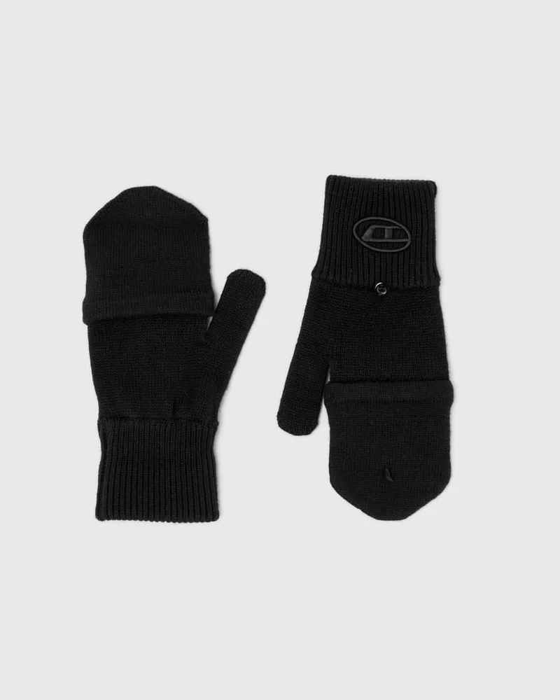 Diesel Handschuhe aus Wollmischung mit Oval-D-Logo - Handschuhe - Unisex - Schwarz Schwarz