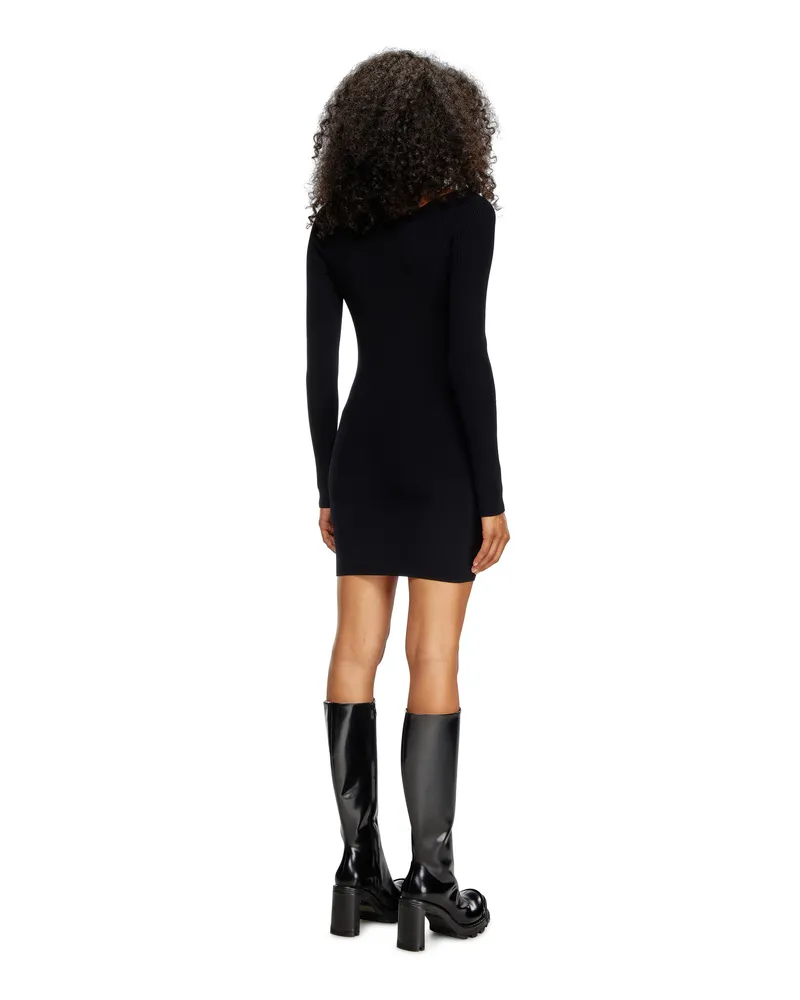 Diesel Off-Shoulder-Kleid aus Rippstrick - Kleider - Damen - Schwarz Schwarz