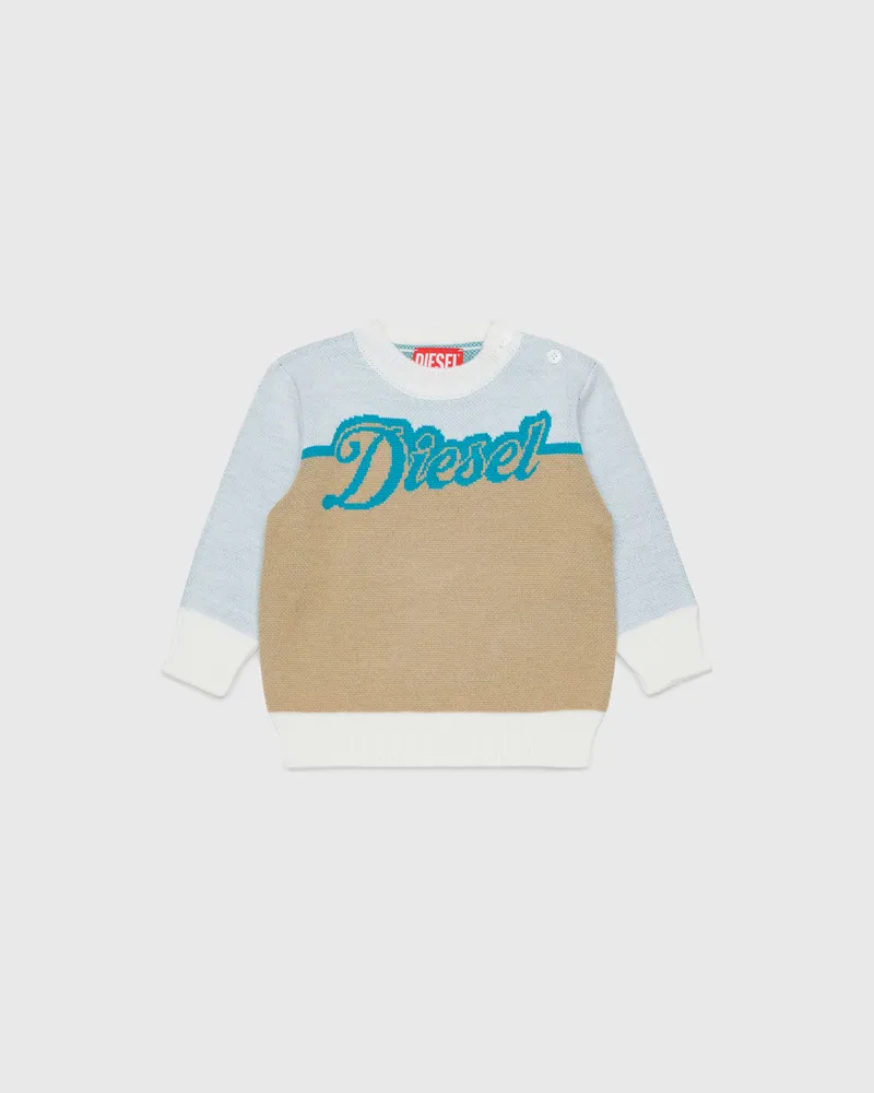 Diesel Pullover aus Wollmischung mit Diesel Logo - Strickwaren - Unisex - Weiss Weiss
