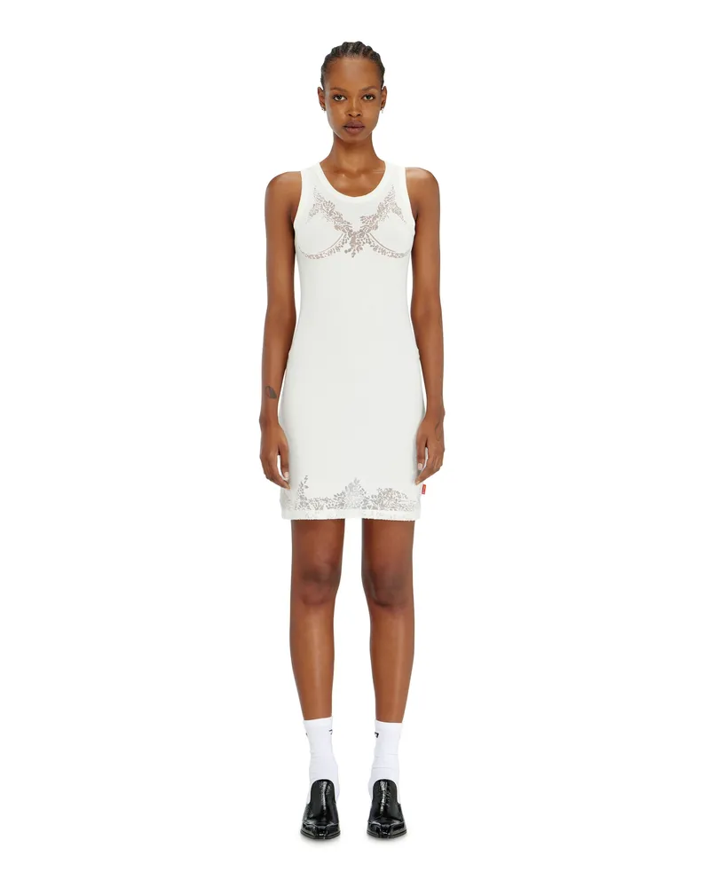 Diesel Mini-Tank-Kleid mit Devoré-Spitzen-Effekt - Kleider - Damen - Weiss Weiss