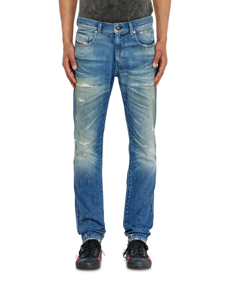 Diesel Slim Jeans Regular Waist 2019 D-Strukt,, Reißverschluss Blau
