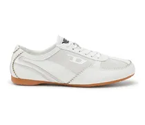D-Mile-Flat-Sneaker aus Leder und Veloursleder - Sneakers - Damen - Weiss