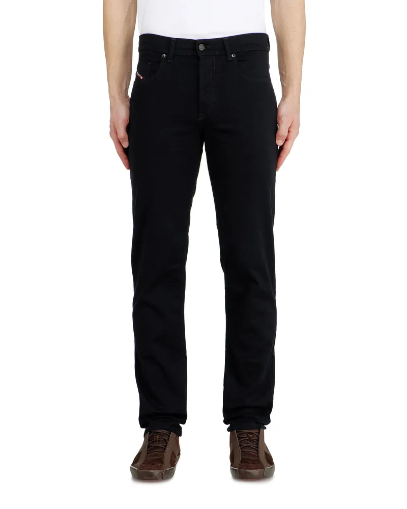 Diesel Regular Jeans Regular Waist 2023 D-Finitive, Schwarz/Dunkelgrau, Knopfverschluss Schwarz