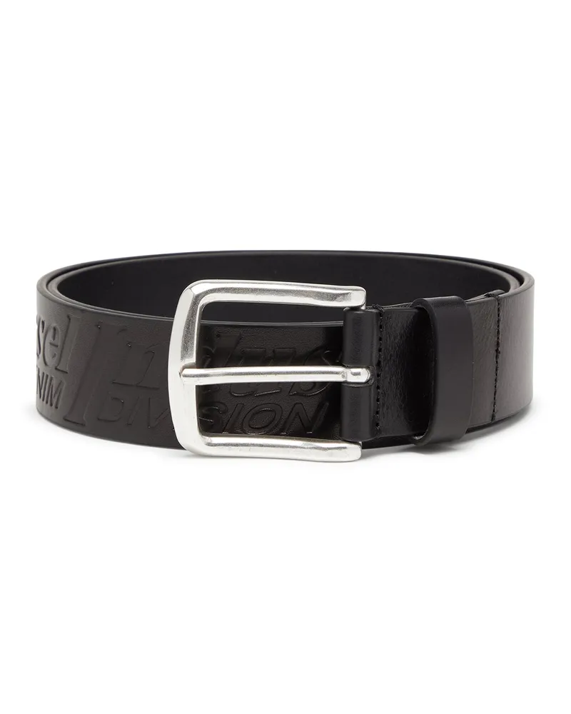 Diesel 4 cm Ledergürtel mit eingeprägtem Logo - Gürtel - Herren - Schwarz Schwarz