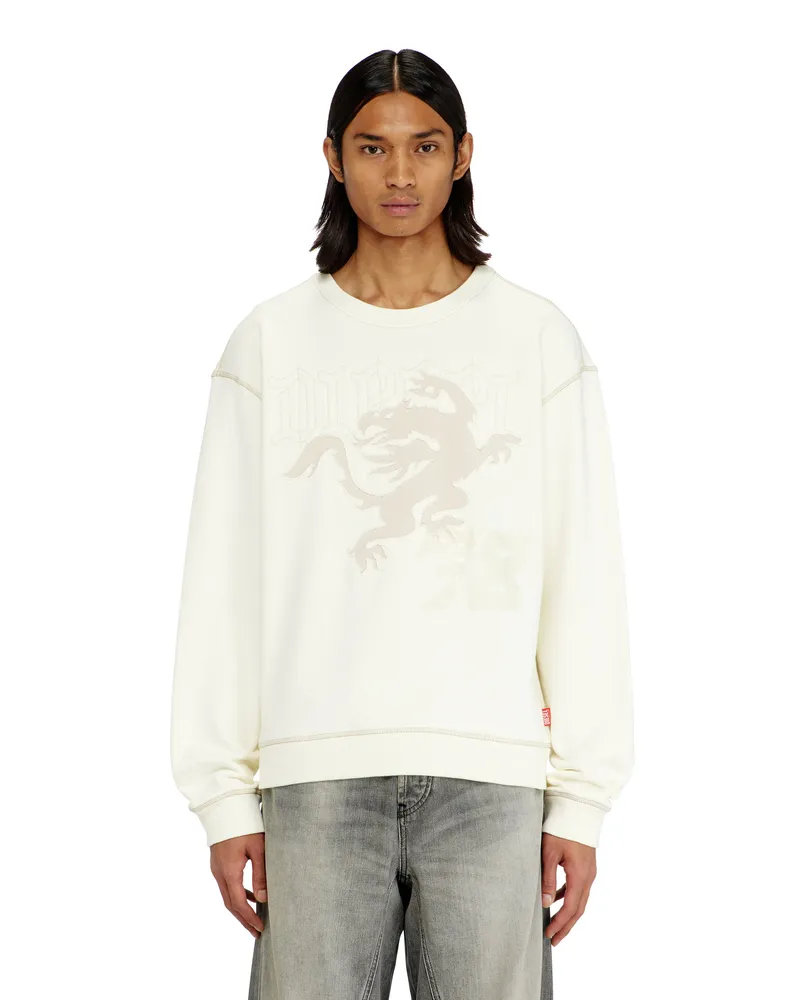 Diesel Sweatshirt mit Stickerei und Druck - Sweatshirts - Herren - Weiss Weiss
