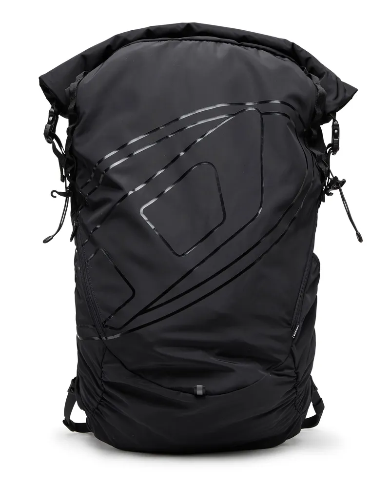 Diesel Drape-Rolltop-Rucksack aus Nylon - Rucksäcke - Herren - Schwarz Schwarz