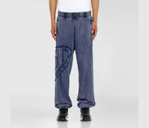 Jogginghose aus Bio-Baumwolle mit ovalem D-Patch - Hosen - Herren - Blau