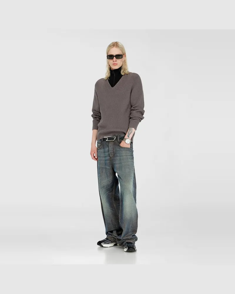 Diesel Pullover mit half-zip und doppellagigem Kragen - Strickwaren - Herren - Bunt Bunt