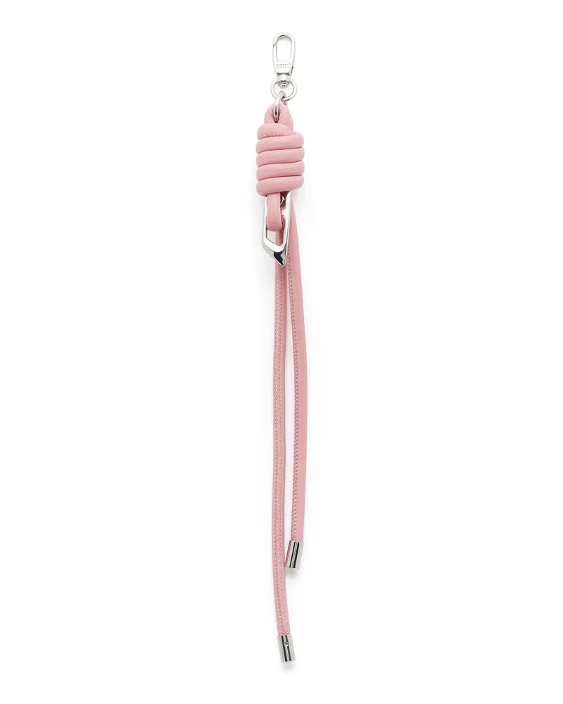 Diesel Anhänger mit geknoteten Riemen aus Metall und PU - Charms und Schlüsselanhänger - Unisex - Rosa Rosa
