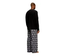 Baumwoll-Pyjama-Set mit Logoprints - Pyjamas - Herren - Schwarz