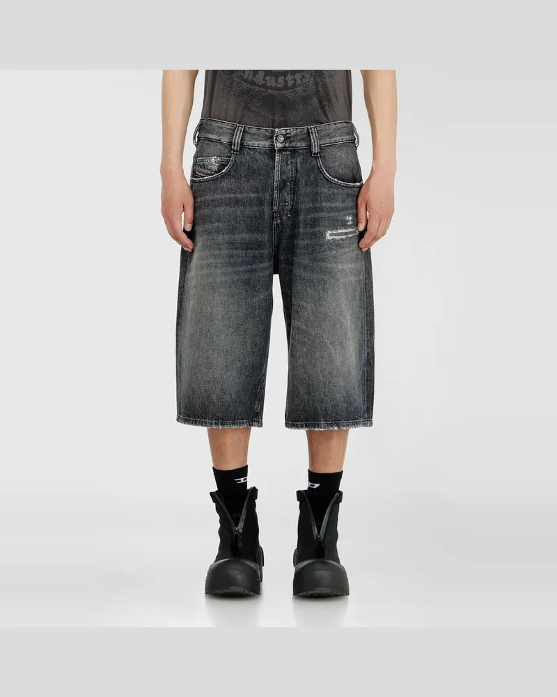 Diesel Denim relaxed shorts mit Abrasionen - Denim Kurze Hose - Unisex - Grau Grau