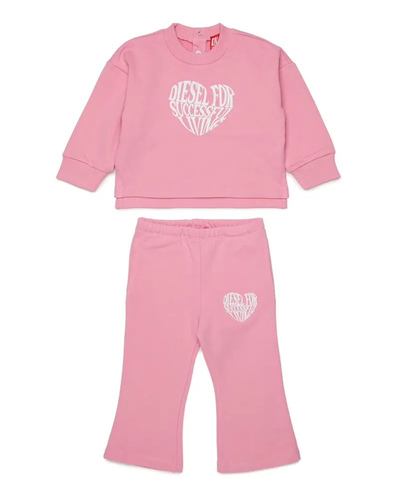 Diesel Sweat-Set mit Grafikdruck - Latzhosen - Damen - Rosa Rosa