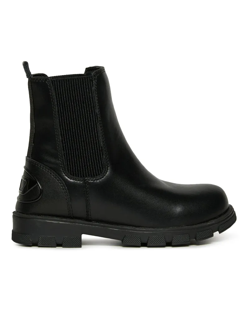 Diesel D-Hammer Lederstiefel - Schuhe - Unisex - Schwarz Schwarz
