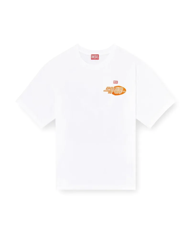 Diesel Baumwoll-T-Shirt mit Grafikdruck - T-Shirts - Herren - Weiss Weiss
