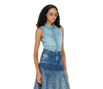 Ärmelloses Jeanshemd - Denimhemden - Damen - Blau