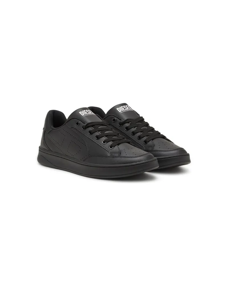 Diesel S-Dakota-Sneakers aus Leder mit perforiertem Logo - Sneakers - Herren - Schwarz Schwarz