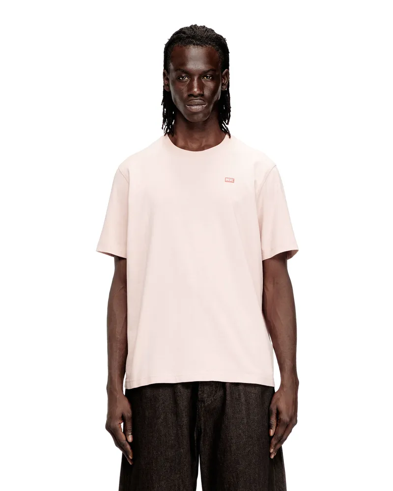 Diesel Reguläres T-Shirt mit Diesel-Patch und Fotoprint - T-Shirts - Herren - Rosa Rosa