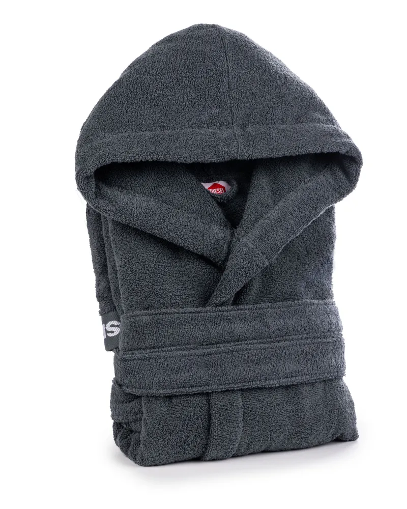 Diesel Bademantel aus Baumwoll-Frottee, Größe S - Bath - Unisex - Grau Grau