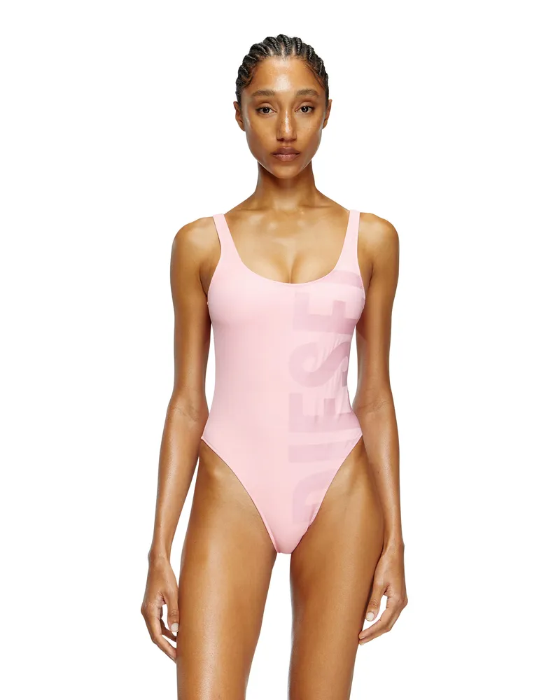 Diesel Badeanzug mit großem Diesel-Print - Badeanzüge - Damen - Rosa Rosa