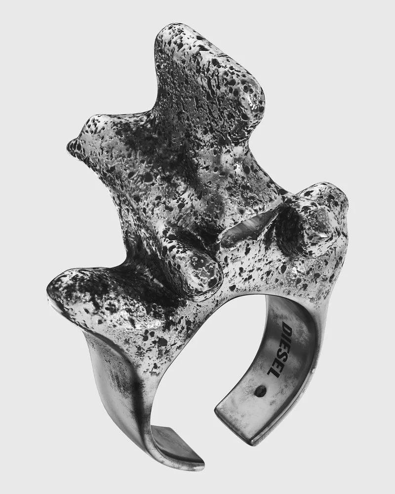 Diesel Ring mit silberfarbenem Mittelstück - Ringe - Unisex - Grau Grau