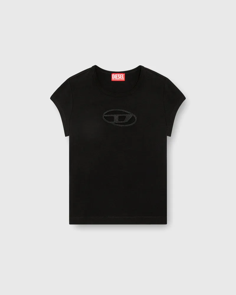 Diesel T-Shirt mit Cutout-Logo - T-Shirts - Damen - Schwarz Schwarz