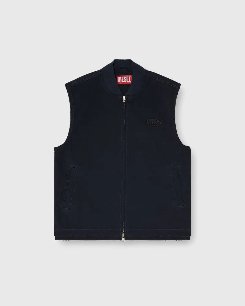 Diesel Baumwoll-ripstop-Weste mit Oval D patch - Jacken - Herren - Schwarz Schwarz