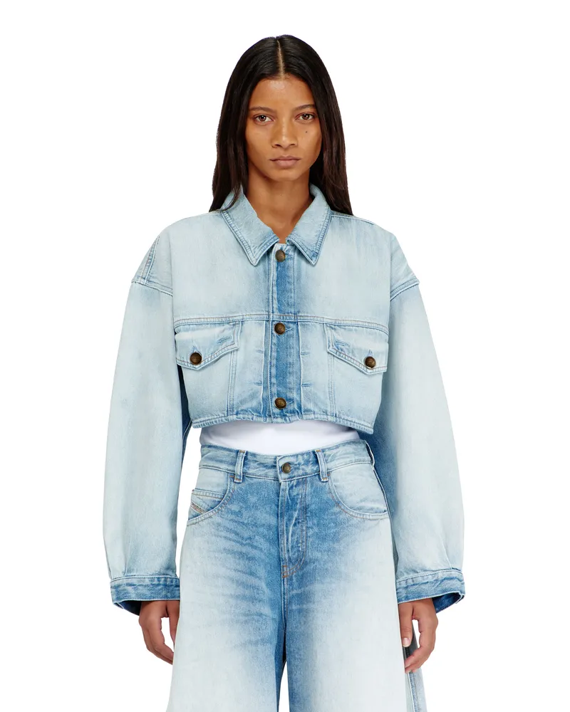 Diesel Übergroße, kurz geschnittene Truckerjacke - Denim jacken - Damen - Blau Blau