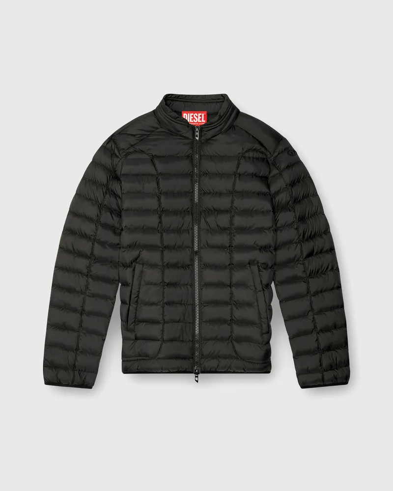 Diesel Pufferjacke aus leichtem Nylon - Winterjacken - Herren - Schwarz Schwarz