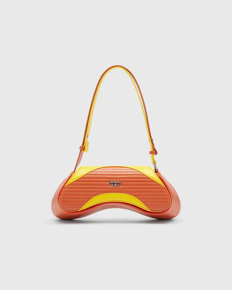 Diesel Play - Umhängetasche aus gestepptem, perforiertem PU - Schultertaschen - Damen - Bunt Bunt