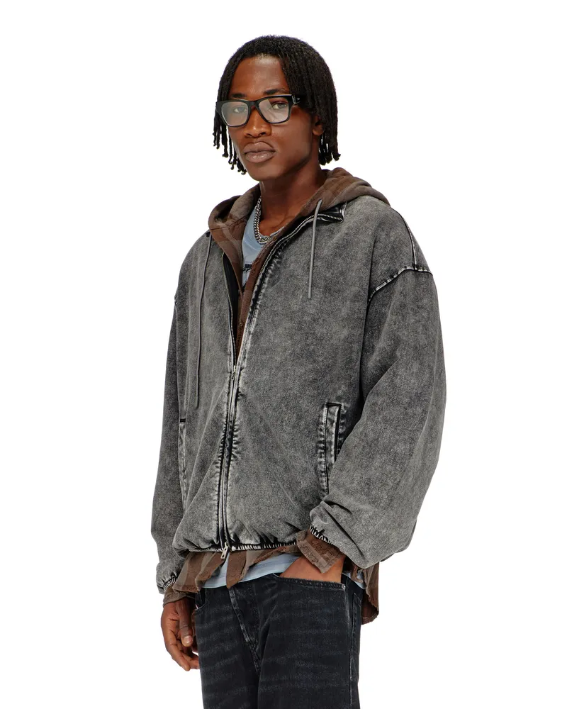 Diesel Sweatjacke mit Denim-Effekt - Jacken - Herren - Grau Grau