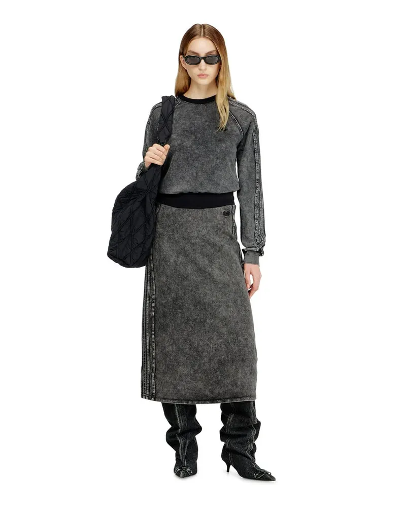 Diesel Sweatshirt mit Bändern und Oval-D-Stickerei - Sweatshirts - Damen - Grau Grau