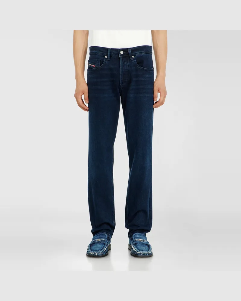 Diesel Regular Jeans Regular Waist 2023 D-Finitive, Dunkelblau, Knopfverschluss Blau