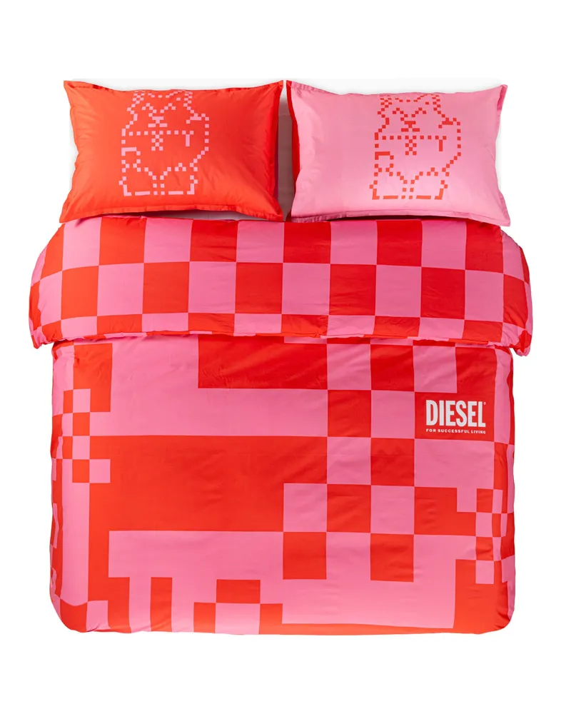 Diesel Perkal-Bettwäsche-Set für Queen-Size-Bett - Bettbezug - Unisex - Rot 