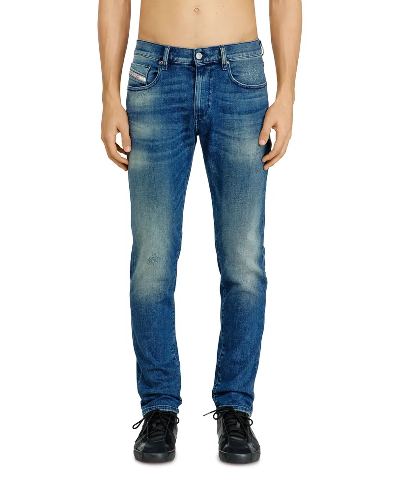 Diesel Slim Jeans Regular Waist 2019 D-Strukt, Dunkelblau, Reißverschluss Blau