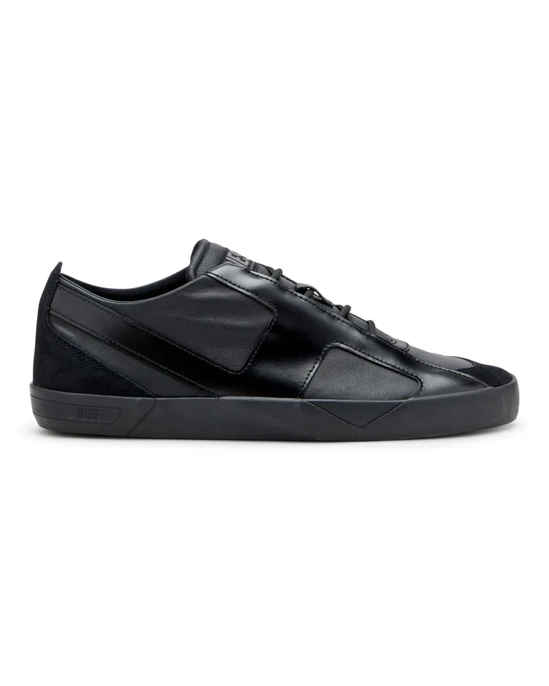 Diesel S-Slante-D-Sneaker aus Wildleder und Leder mit D-Logo - Sneakers - Herren - Schwarz Schwarz