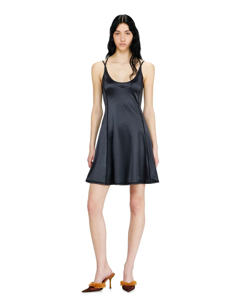 Diesel Fließendes Minikleid mit doppelten Trägern - Kleider - Damen - Schwarz Schwarz