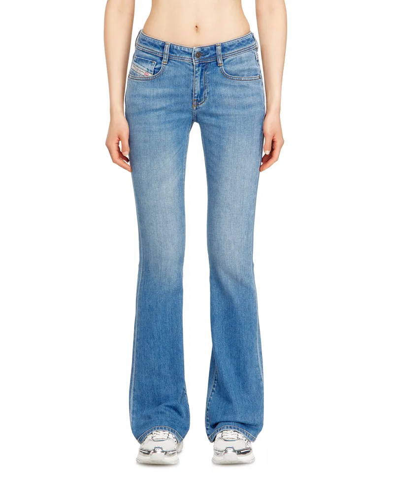 Diesel Bootcut Jeans Low Waist 1969 D-Ebbey, Hellblau, Reißverschluss Blau