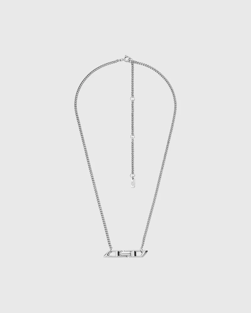 Diesel D Logo-Halskette aus Sterlingsilber - Halsketten - Unisex - Silber Silber