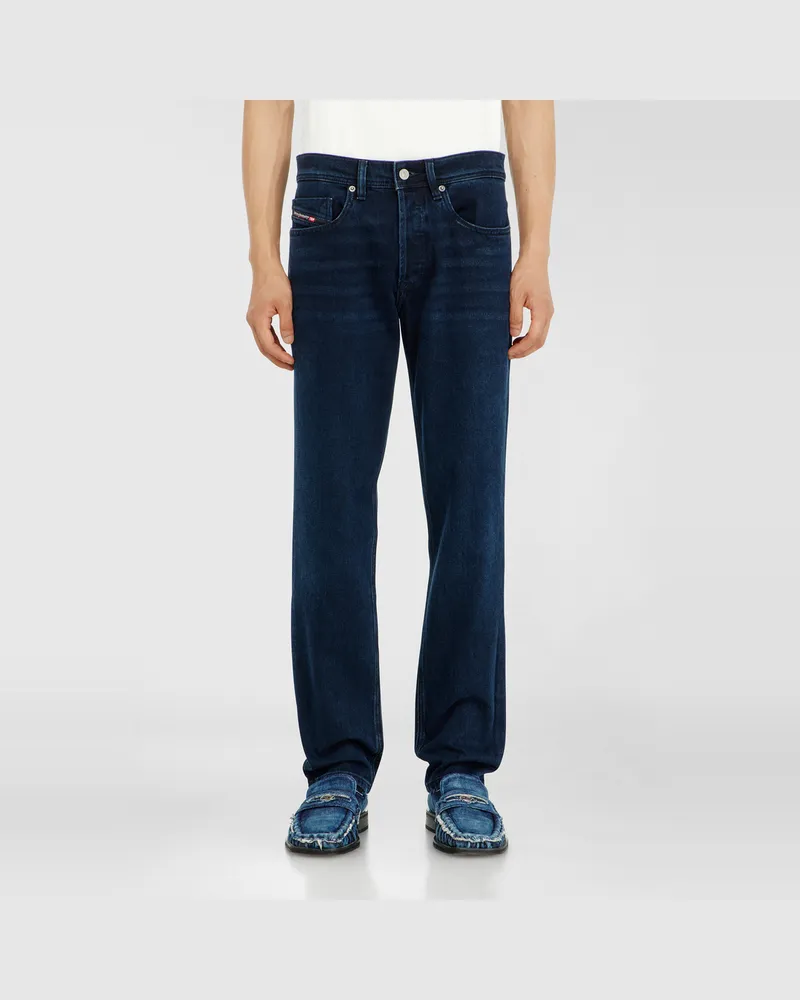 Diesel Regular Jeans Regular Waist 2023 D-Finitive, Dunkelblau, Knopfverschluss Blau
