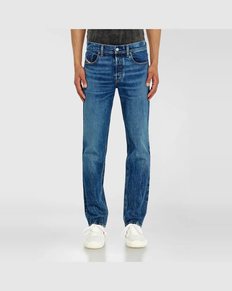 Diesel Regular Jeans Regular Waist 2023 D-Finitive, Dunkelblau, Knopfverschluss Blau