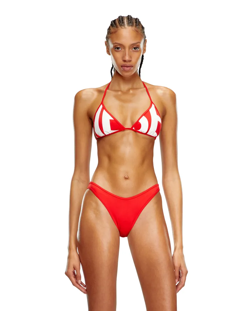 Diesel Bikinioberteil mit abgeschnittenem Diesel-Logo - BHs - Damen - Rot Rot