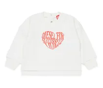 Sweatshirt mit Herz-Print - Sweatshirts - Damen - Weiss