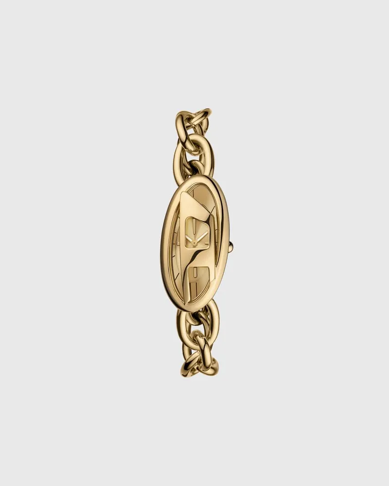 Diesel D-Era Armbanduhr aus goldenem Edelstahl mit zwei Zeigern - Uhren - Damen - Gold Gold