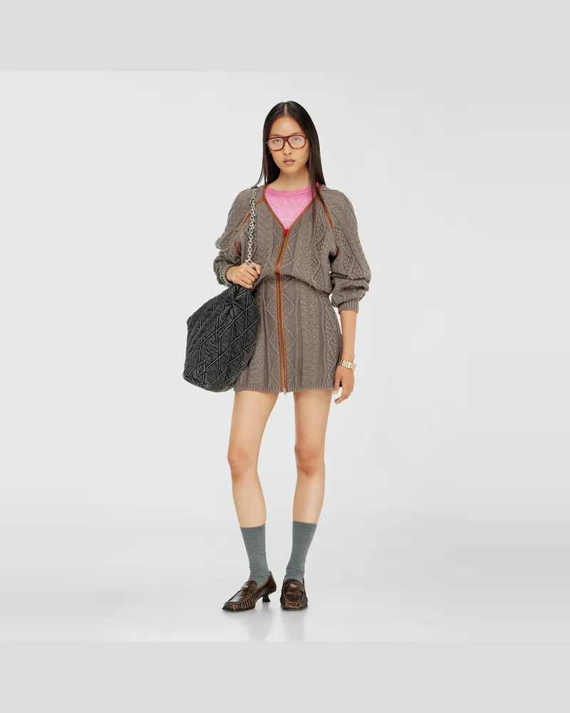 Diesel Mini-Strickkleid im Zopfmuster - Kleider - Damen - Grau Grau