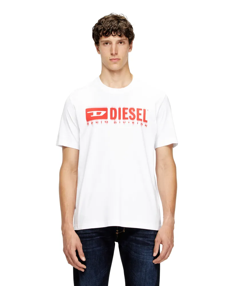 Diesel T-Shirt mit verschwommenem Diesel-Logo - T-Shirts - Herren - Weiss Weiss