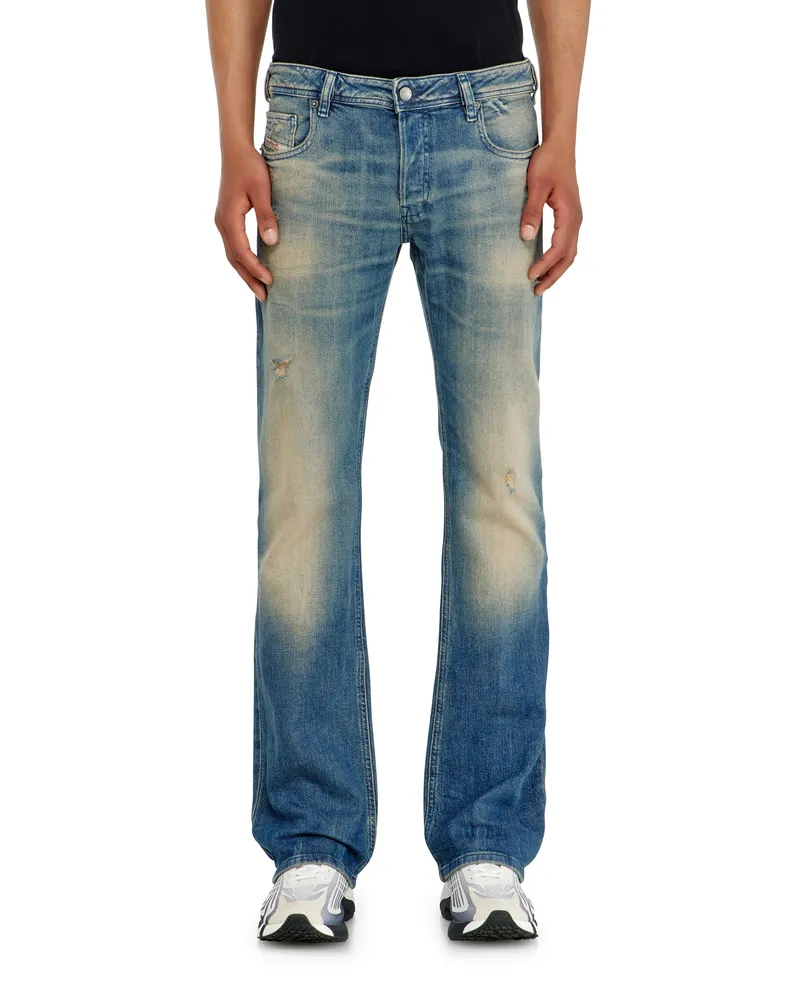 Diesel Bootcut Jeans Low Waist 2007 Zatiny, Mittelblau, Knopfverschluss Blau