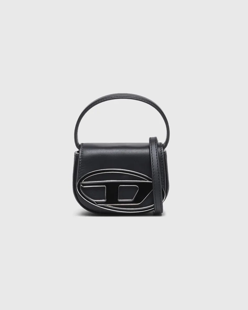 Diesel 1DR XS-Ikonische Minitasche mit D logo-Plakette - Handtaschen - Damen - Schwarz Schwarz