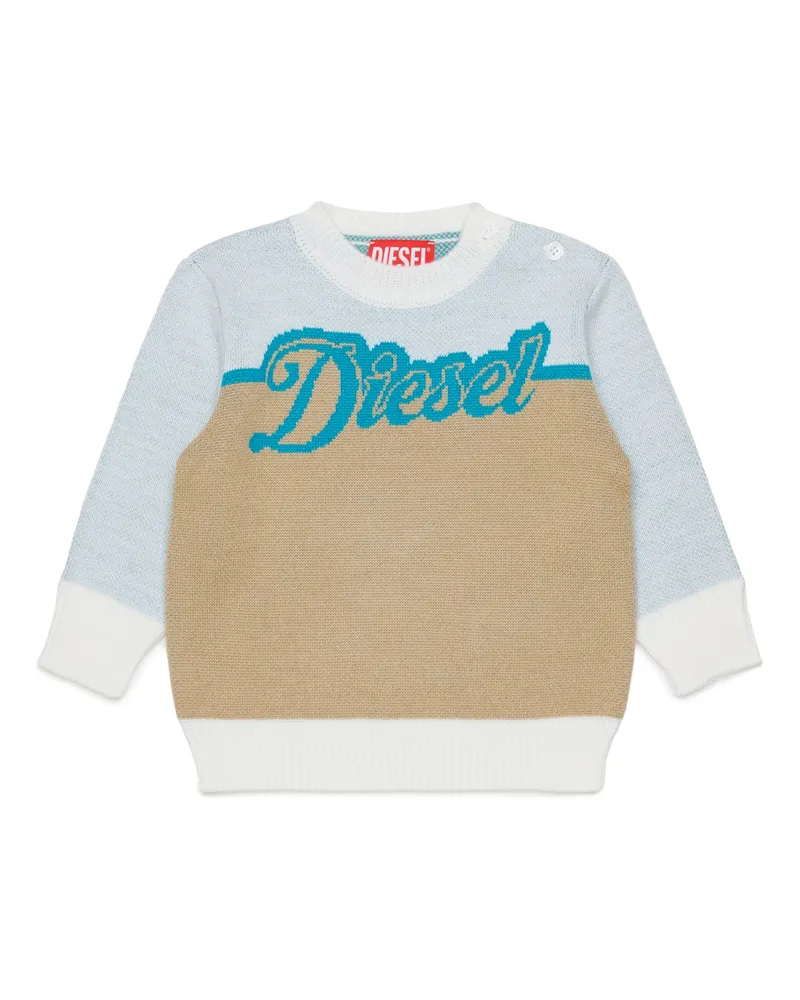 Diesel Pullover aus Wollmischung mit Diesel Logo - Strickwaren - Unisex - Weiss Weiss
