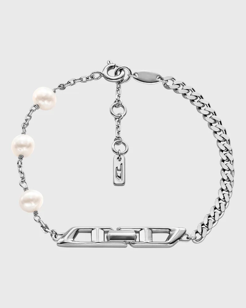 Diesel Kettenarmband aus Sterlingsilber mit Perlen - Armbänder - Unisex - Silber Silber