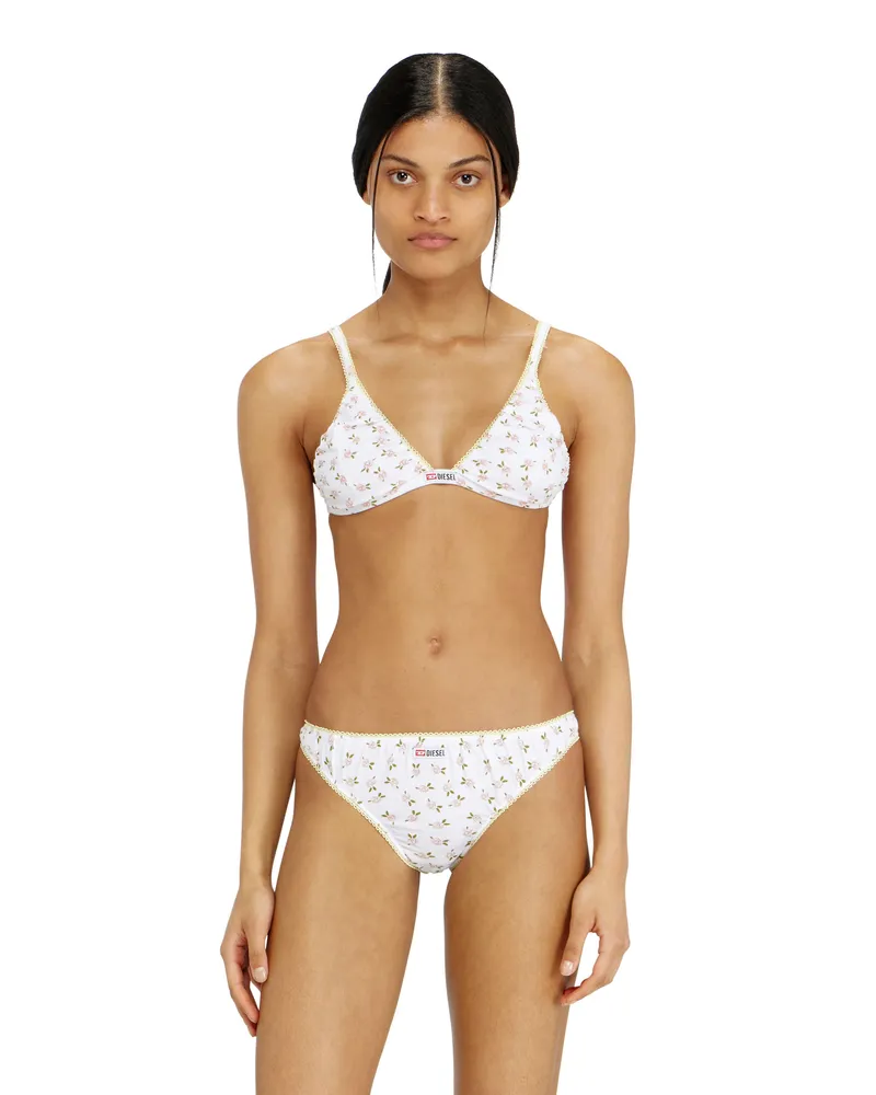 Diesel Triangel-BH aus Baumwolle mit all-over Blumenprint - BHs - Damen - Weiss Weiss